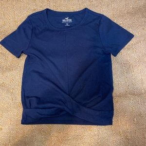 Black Ribbed Hollister Crop T-Shirt